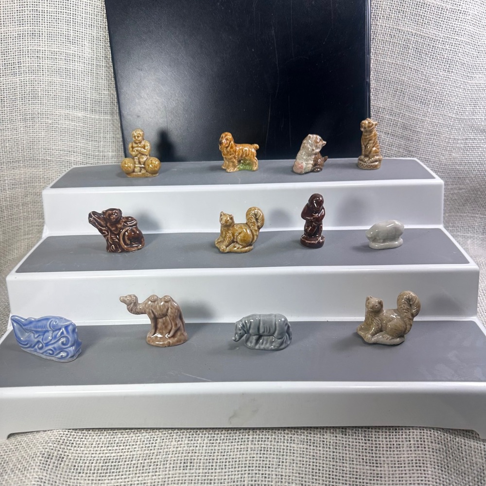 Wade Whimsies Red Rose Tea Miniatures Lot 12 Tiger Camel Fish Monkey Squirrel
